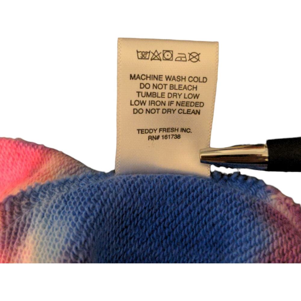 Teddy Fresh In Rainbows Tie Dye Oversized Sweatshirt Large Unisex Discontinued C - Picture 7 of 11